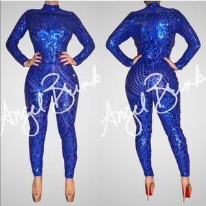 Angel Brinks “Glorifying Beauty” Blue Jumpsuit
